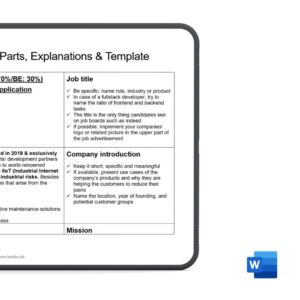 Stellenausschreibung: Aufbau, Erklärungen und Vorlage